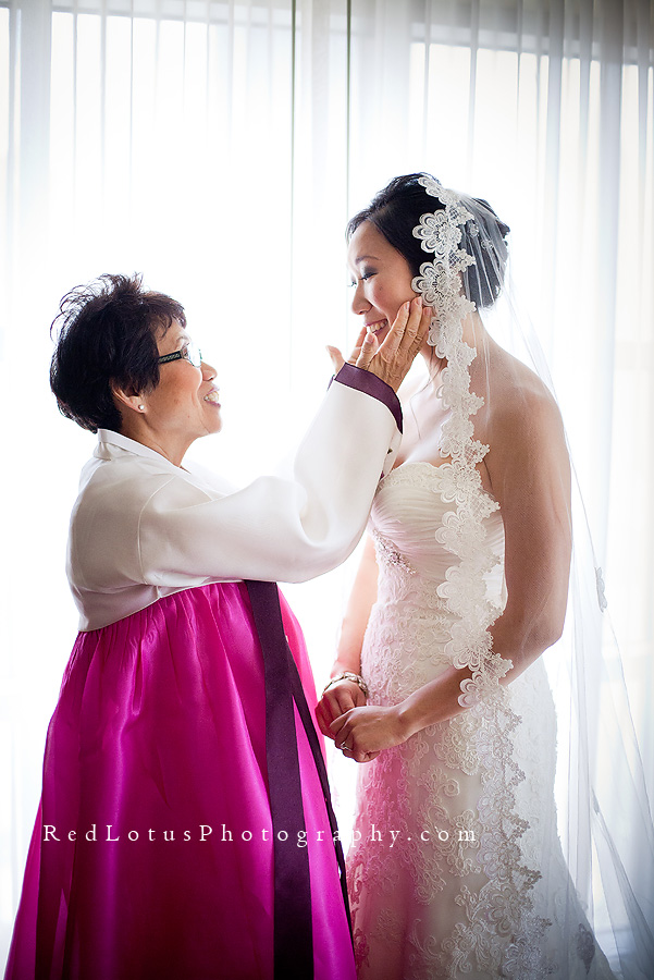Asian bride and her mother