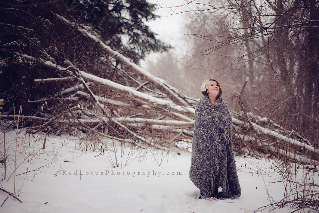 portrait of girl in snow