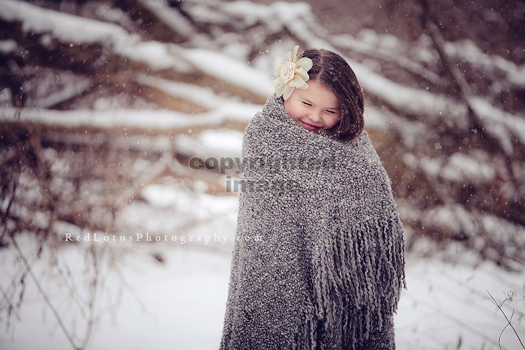 portrait of girl in snow