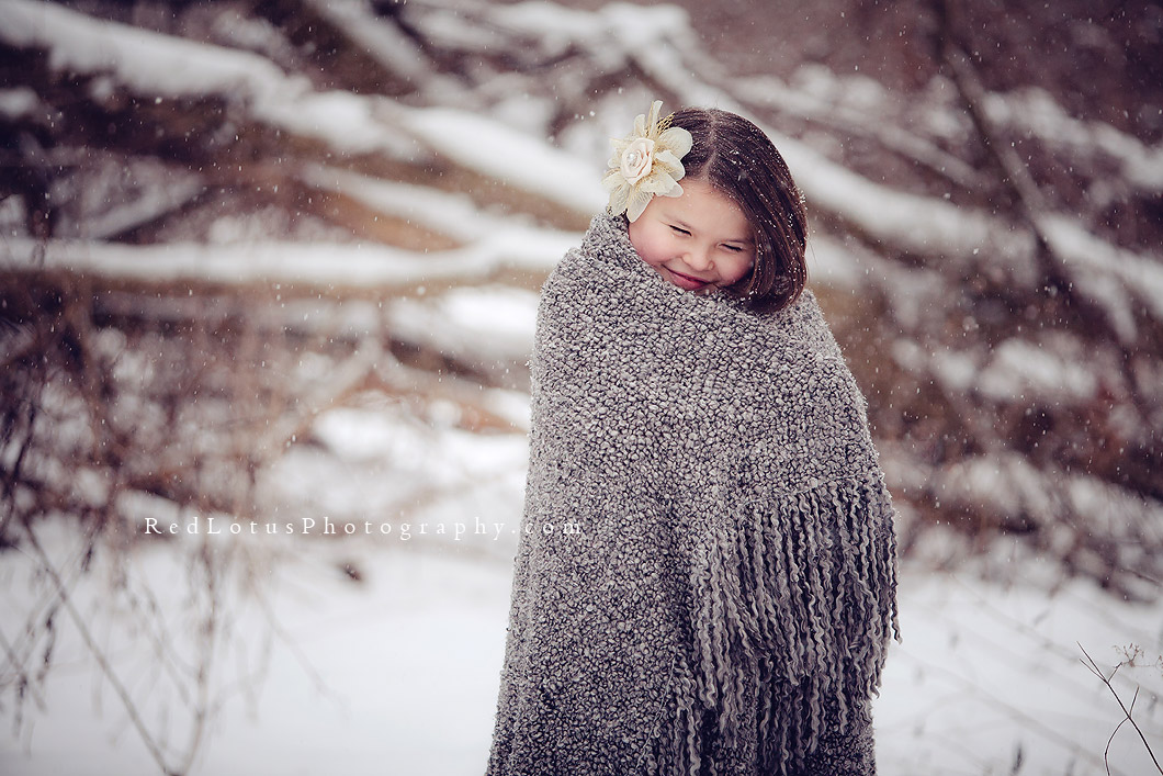 portrait of girl in snow