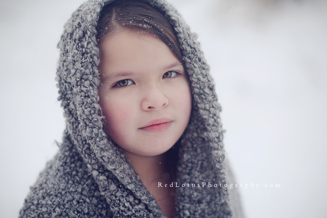 portrait of girl in snow