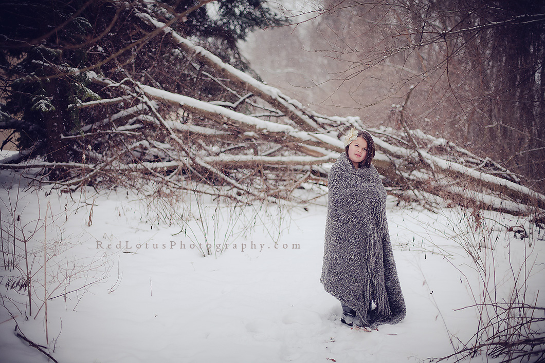 portrait of girl in snow