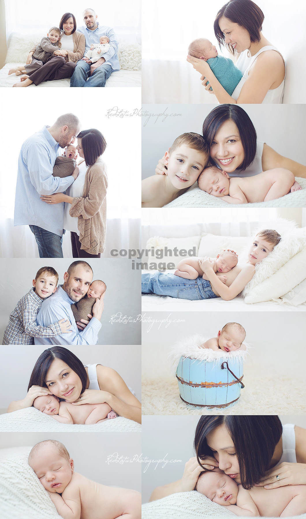 newborn photos with sibling and family in a Pittsburgh photography studio