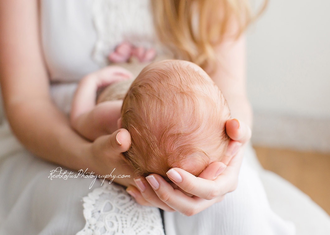 baby hair newborn photography detail