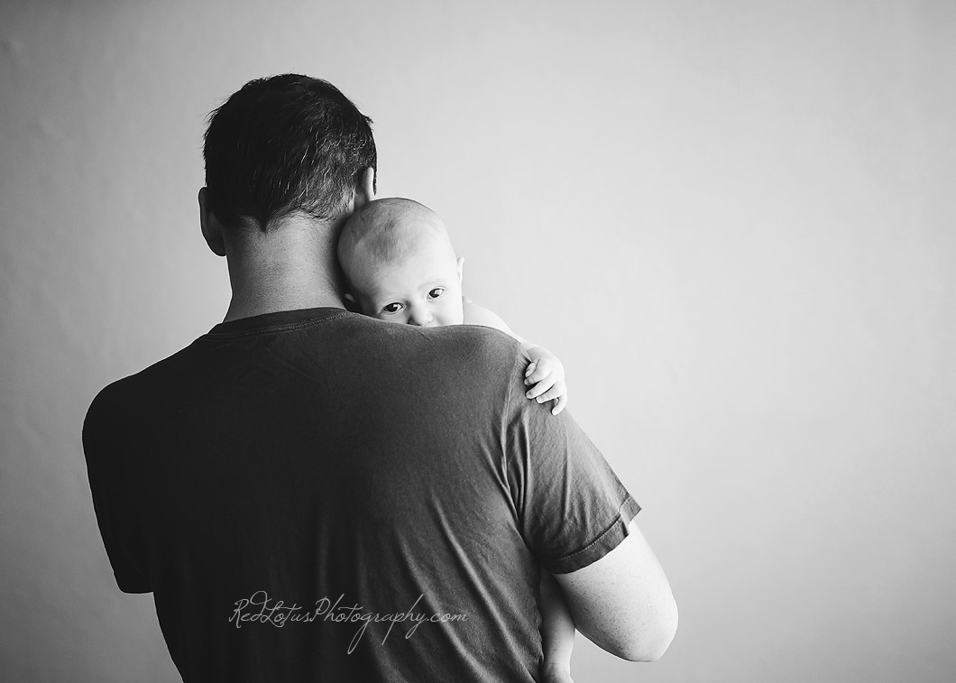 artistic father and baby photos black and white