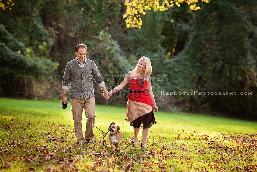 Engagement Photo With Dog